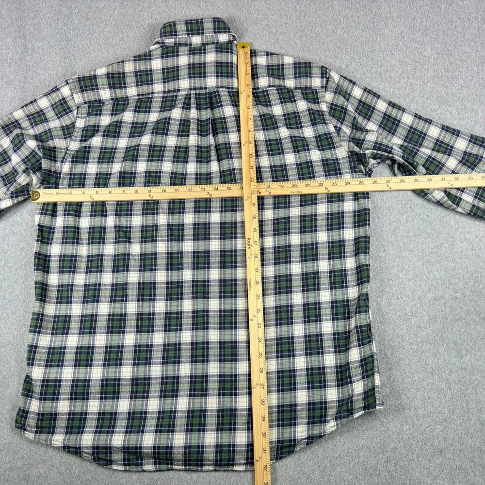 Brooks Brothers Flannel Shirt L Green Plaid Button Down‎ Long Sleeve